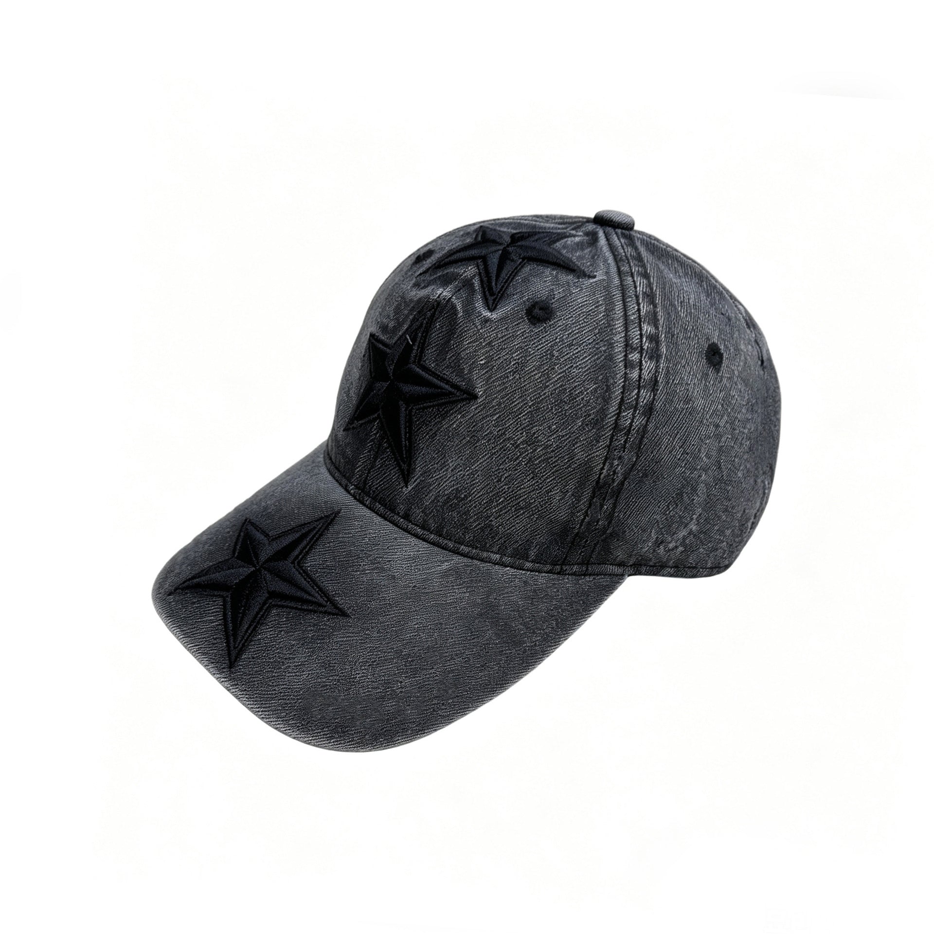 Retro Washed Star Embroidery Wide Brim Baseball Cap MK2COW6W6HAT221