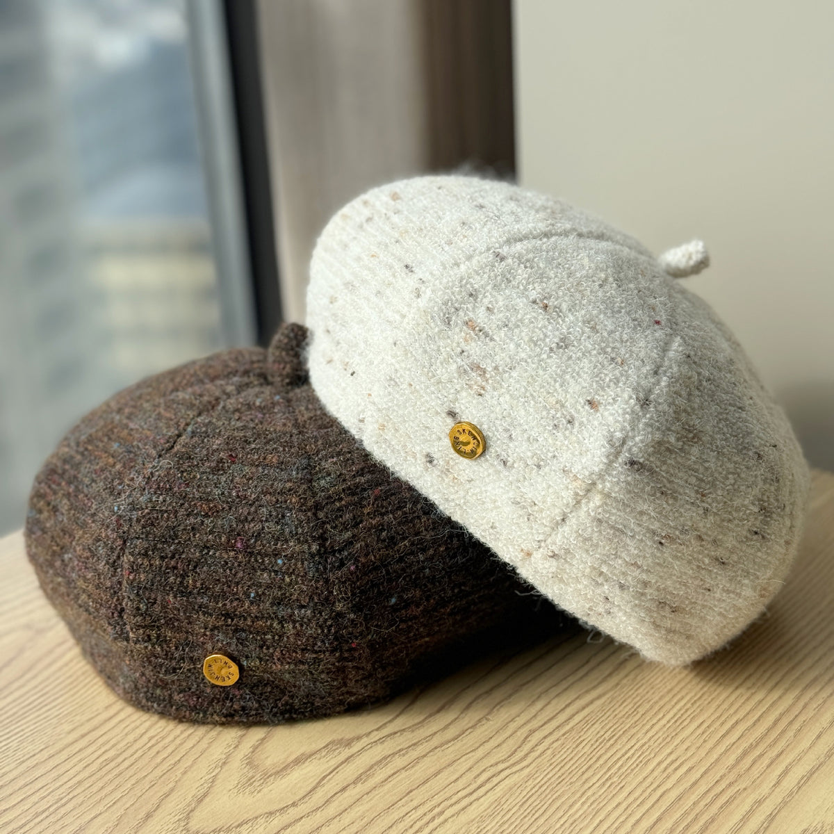 Flecked Tweed Beret Hat - DippedShop Wholesale - #6403