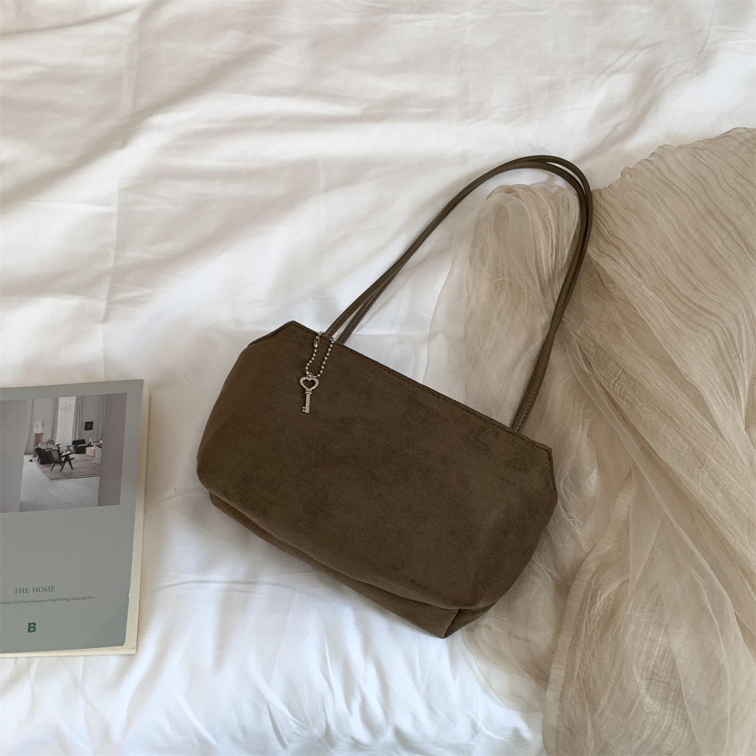 Retro Suede Mini Square Shoulder Bag 6W10BBG1872
