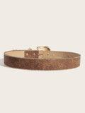 Chunky Metal Buckle Bead Waist Leather Belt MK2LEEP6W6JBT50