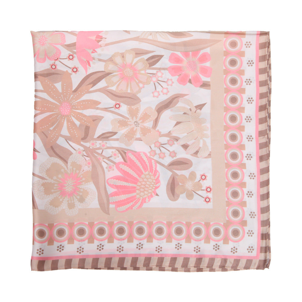 Floral Print Silk Scarf - DippedShop Wholesale - #6675