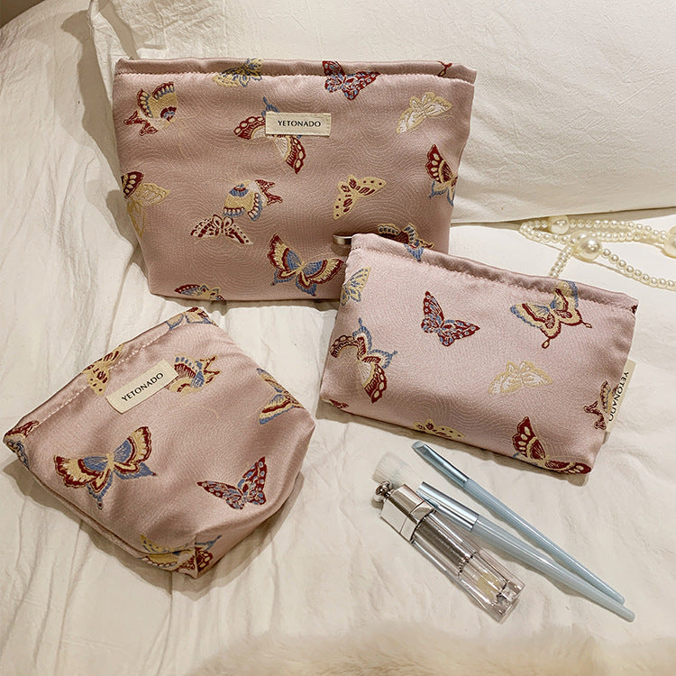 Butterfly Jacquard Cosmetic Bag - DippedShop Wholesale - #7395