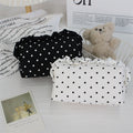 Stylish Polka Dots Print Ruffled Cosmetic Bag 6C5CO277