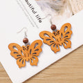 Wooden Butterfly Dangle Earrings - DippedShop Wholesale - #1171