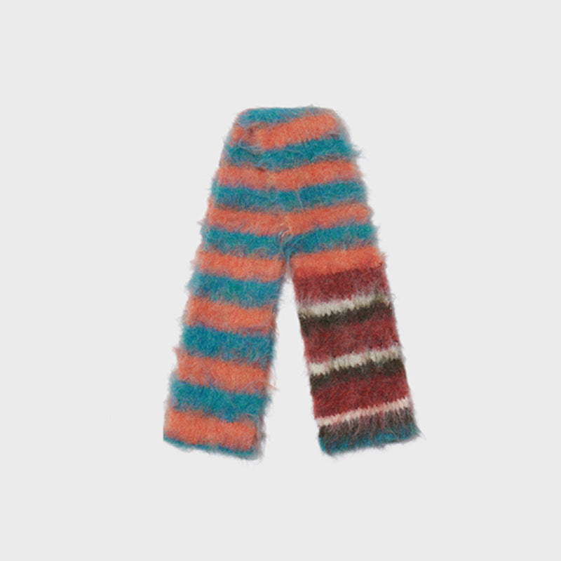 Trendy Color Block Striped Knit Scarf 6W6NSW265