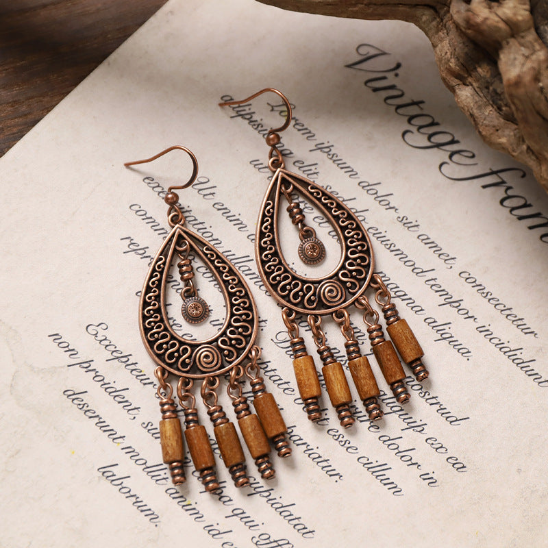 Boho Wooden Dangle Earrings - DippedShop Wholesale - #2531