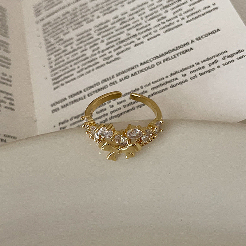 Cubic Zirconia Bow Ring - DippedShop Wholesale - #3475