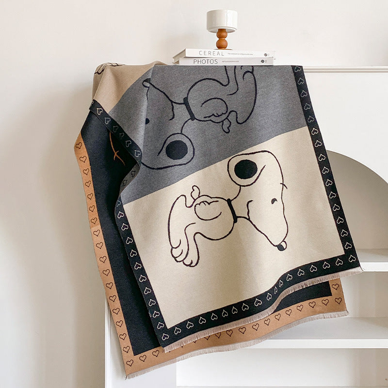 Reversible Cartoon Print Scarf - DippedShop Wholesale - #5571