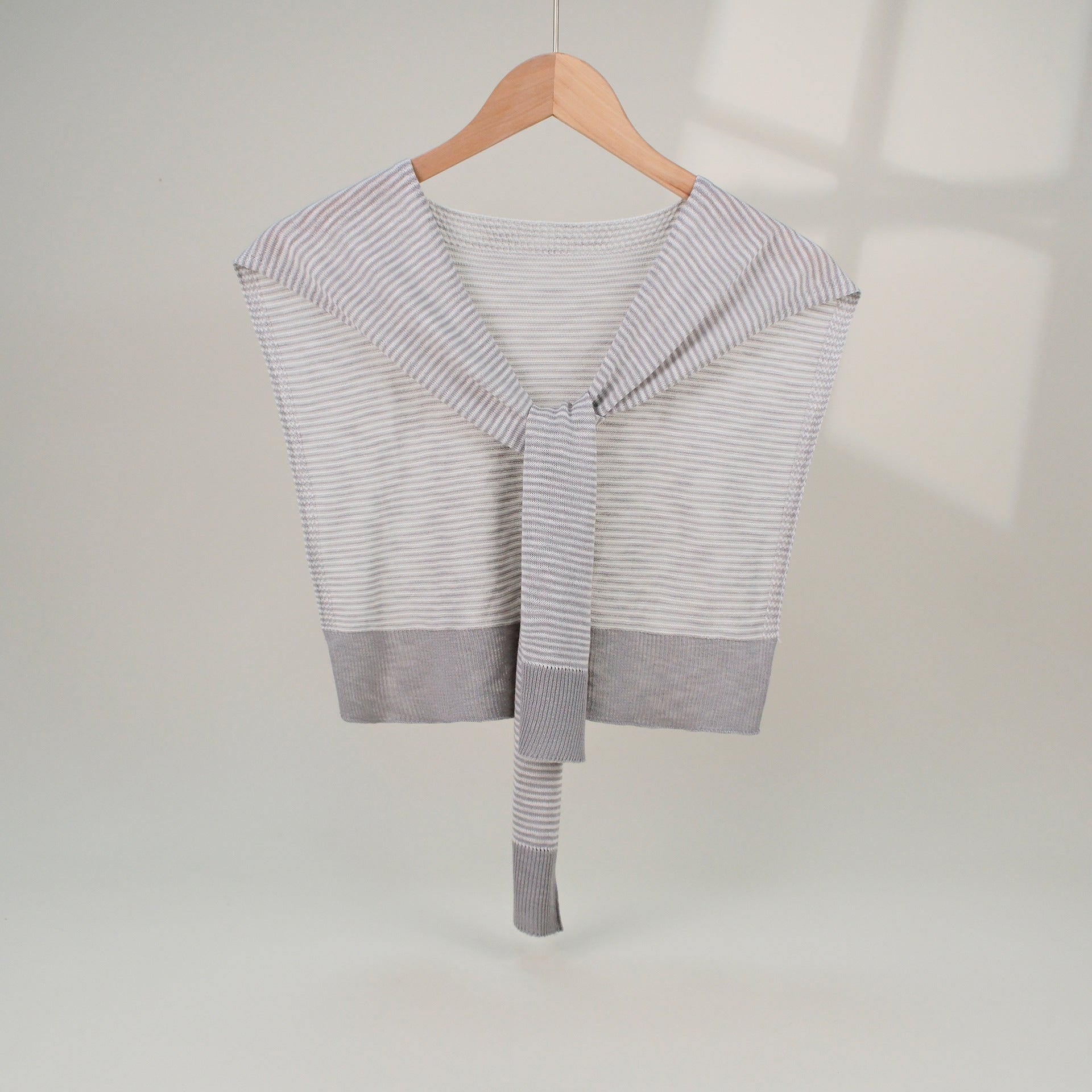 Simple Striped Color Block Knit Shawl Wrap 6W6NSC62