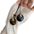Gemstone Donut Coin Necklace - DippedShop Wholesale - #2819