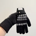 Vintage Christmas Snowflake Touchscreen Knit Gloves 6W6GLO106