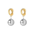 Minimlaist Color Contrast Metal Ball Dangle Earrings 6W6JER600