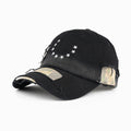 Vintage Star Print Distressed Ripped Baseball Cap 6W6HAT777
