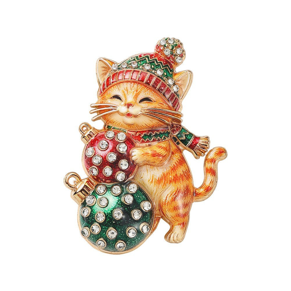 Christmas Series Enamel Rhinestone Brooch 6W6JPB63