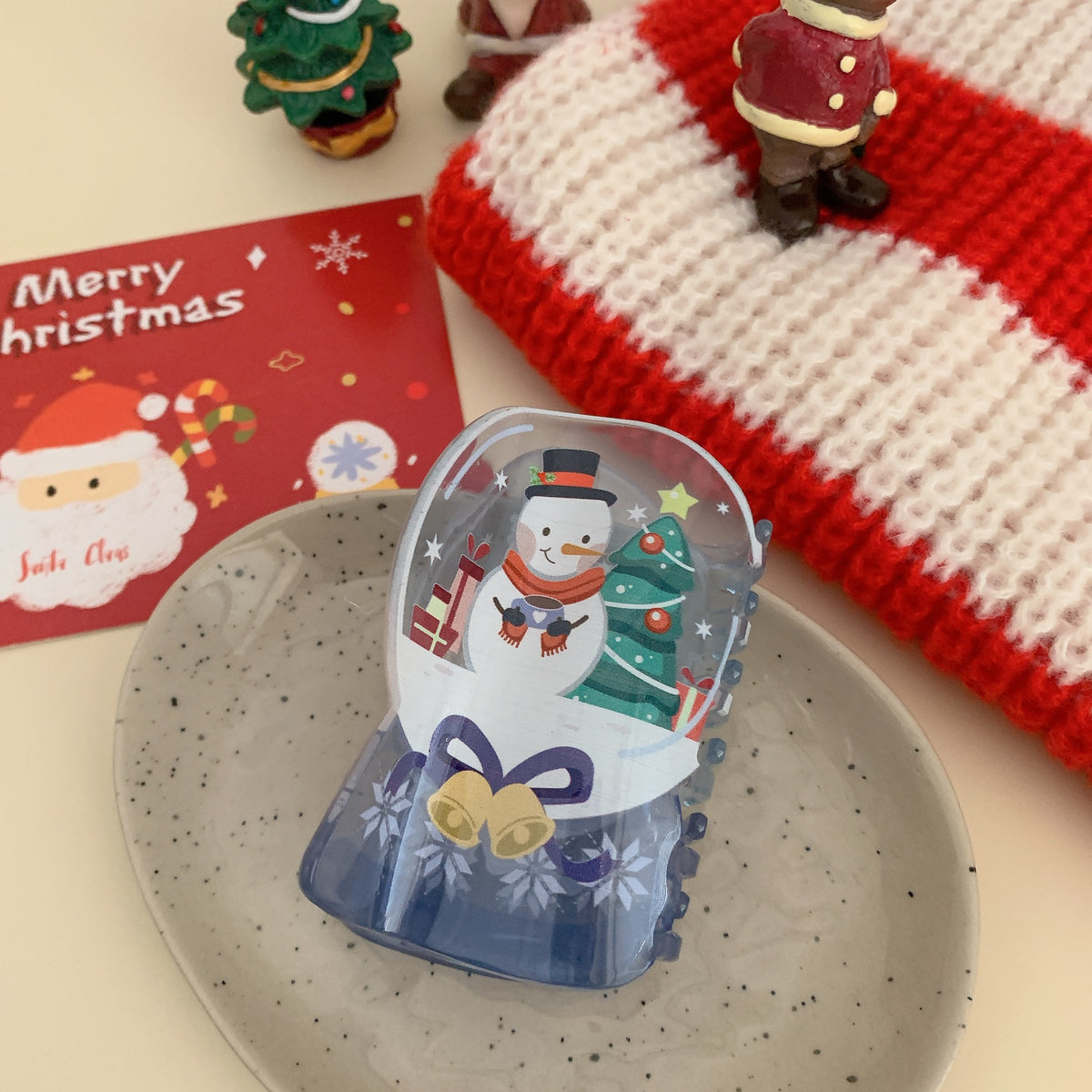 Christmas Theme Santa Claus Acrylic Hair Claw 6W6HCP1613