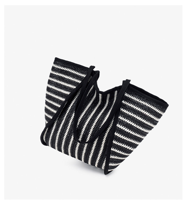 Minimalist Color Block Striped Shoulder Bag 6W10BBG1934