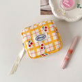 Fresh Cherry Plaid Print Portable Cosmetic Bag 6C5CO267