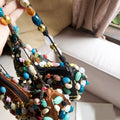 Boho Colorful Stone Beaded Shoulder Bag 8BW6BBG419