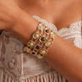 Vintage Gold Plated Rhinestones Chain Bracelets 6W6JBR631