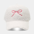 Fashion Bowknot Embroidery Lamb Wool Baseball Cap 6W6HAT526
