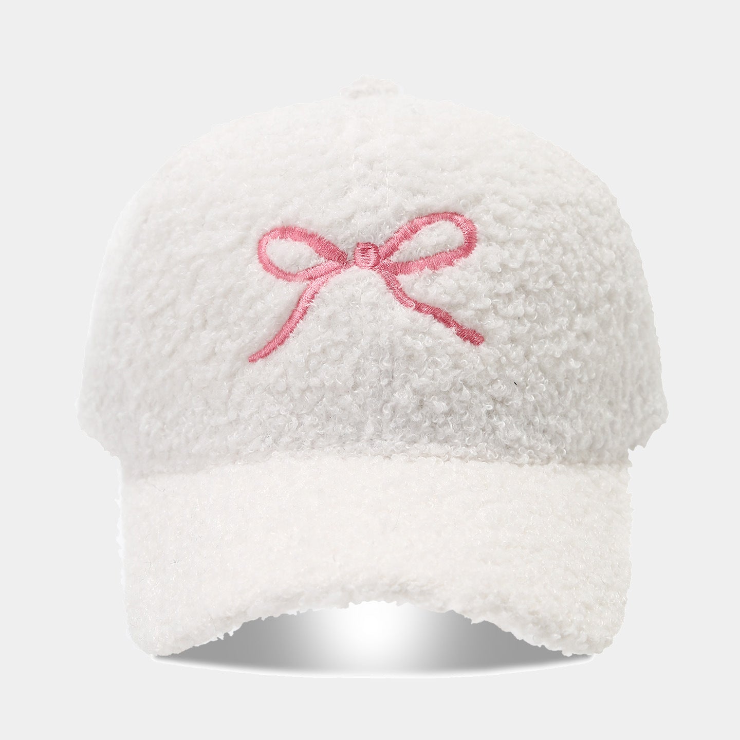 Fashion Bowknot Embroidery Lamb Wool Baseball Cap 6W6HAT526