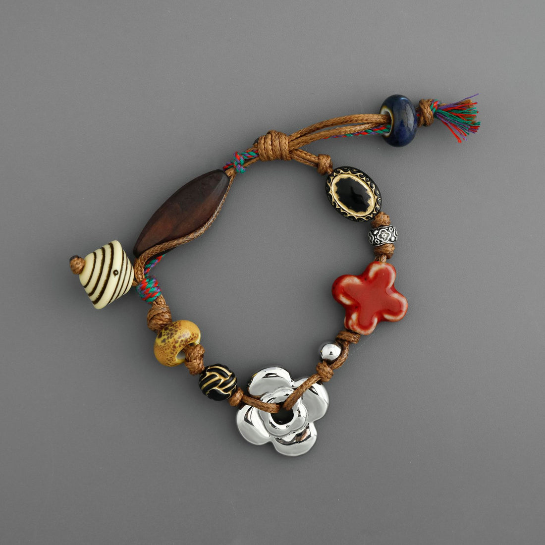 Boho Four-Leaf Clove Bead Braided Bracelet DP25F808