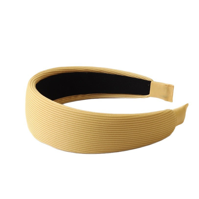 Minimalist Solid Color Rib Texture Wide Headband MK2SPM6W6HBD16