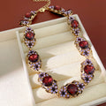 Vintage Gold Plated Rhinestone Oval Necklace 6W6JNC954