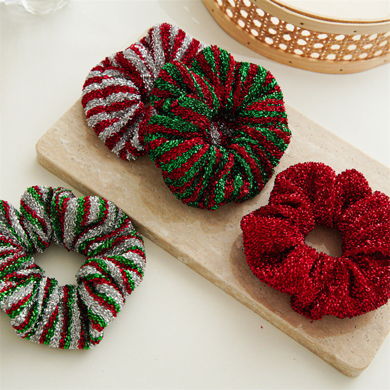 Striped Elastic Hair Scrunchie - DippedShop Wholesale - #7363