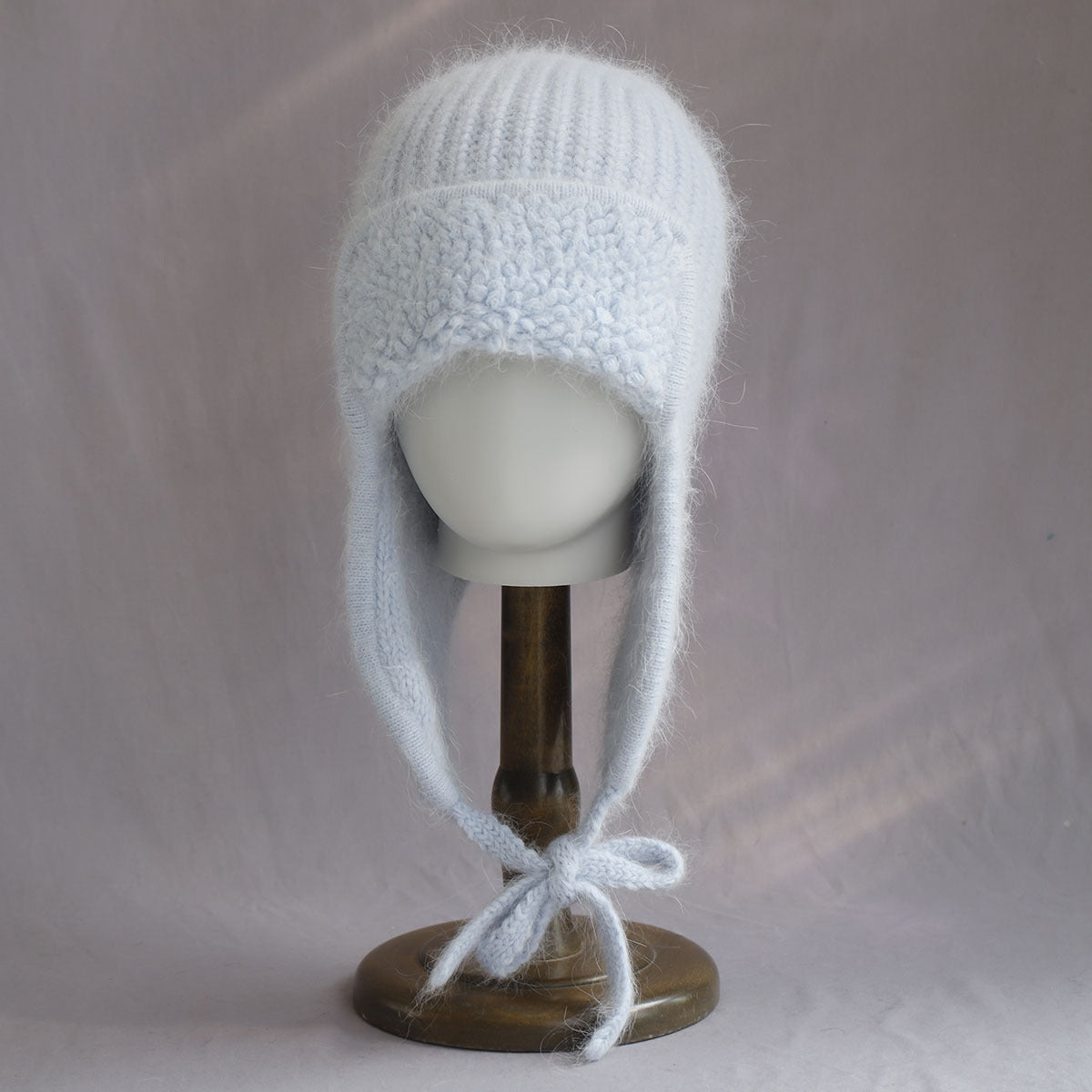 Sweet Solid Angora Trapper Knit Beanie 6W6HAT697