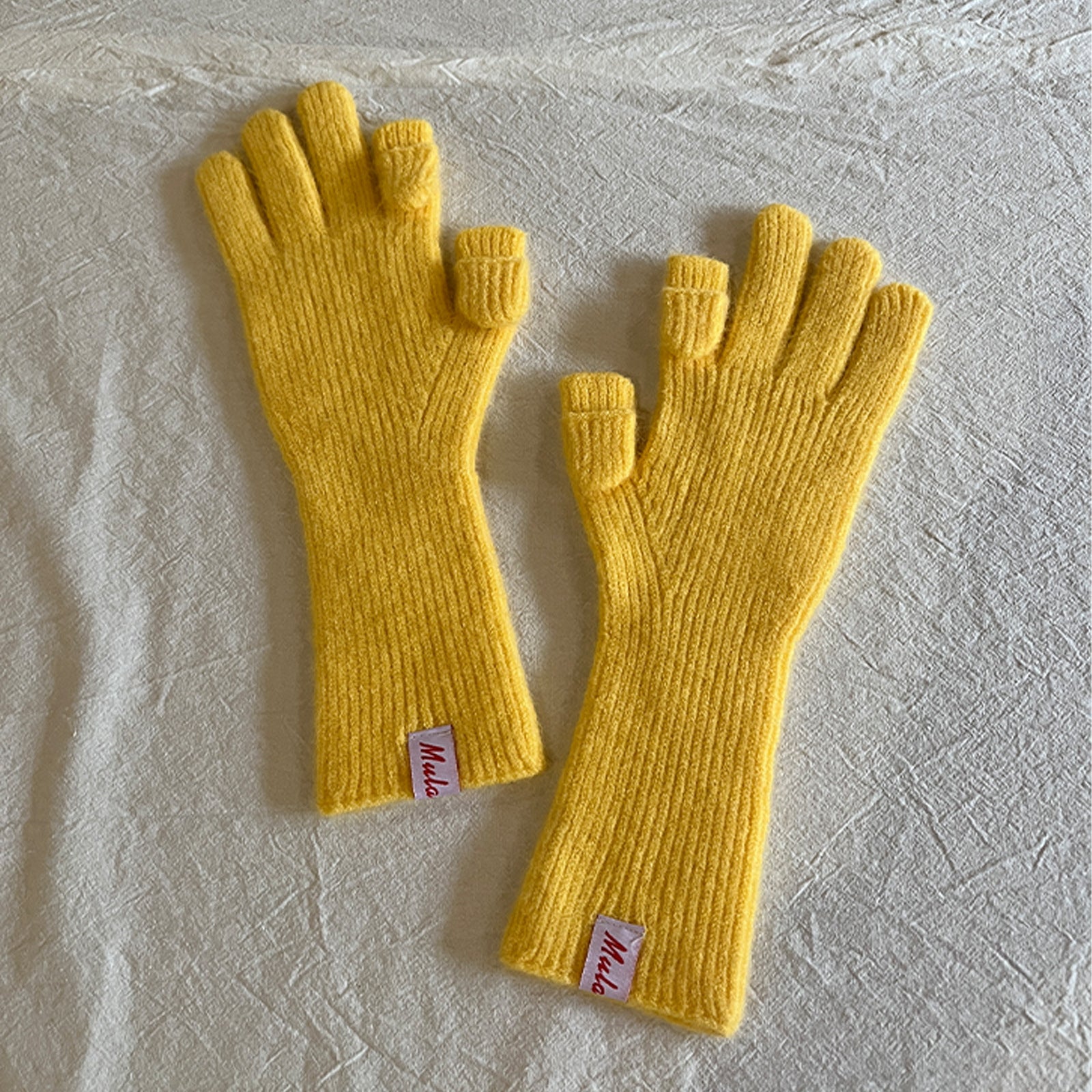 Minimalist Wool Blend Solid Color Knit Gloves 6W6GLO56