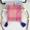 Simple Color Block Plaid Tassel - DippedShop Wholesale - #6179