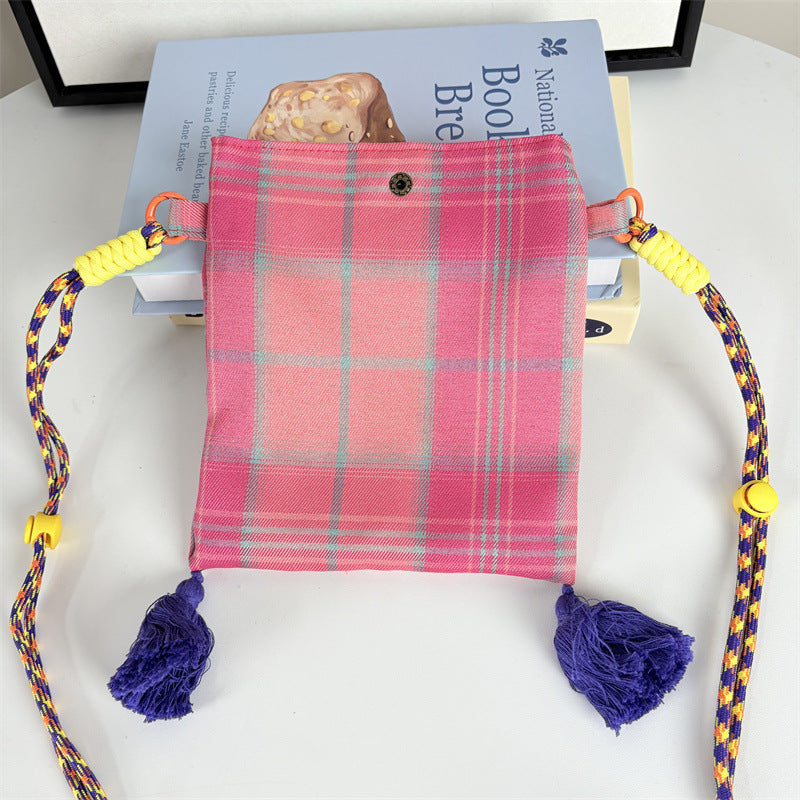 Simple Color Block Plaid Tassel - DippedShop Wholesale - #6179