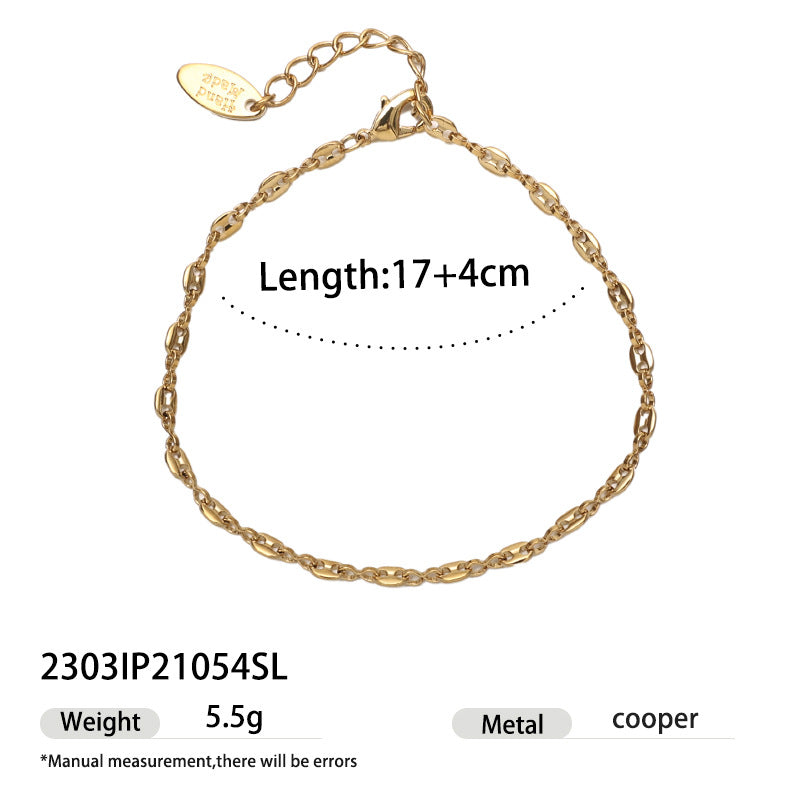 Minimalist Gold Snake Chain Bracelet - DippedShop Wholesale - #4803