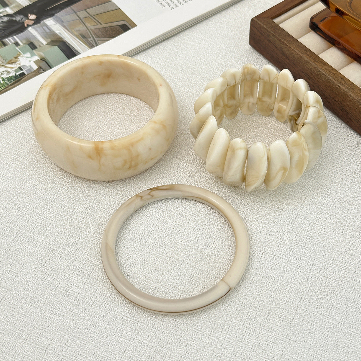Vintage Cream Marble Bracelet - DippedShop Wholesale - #7571