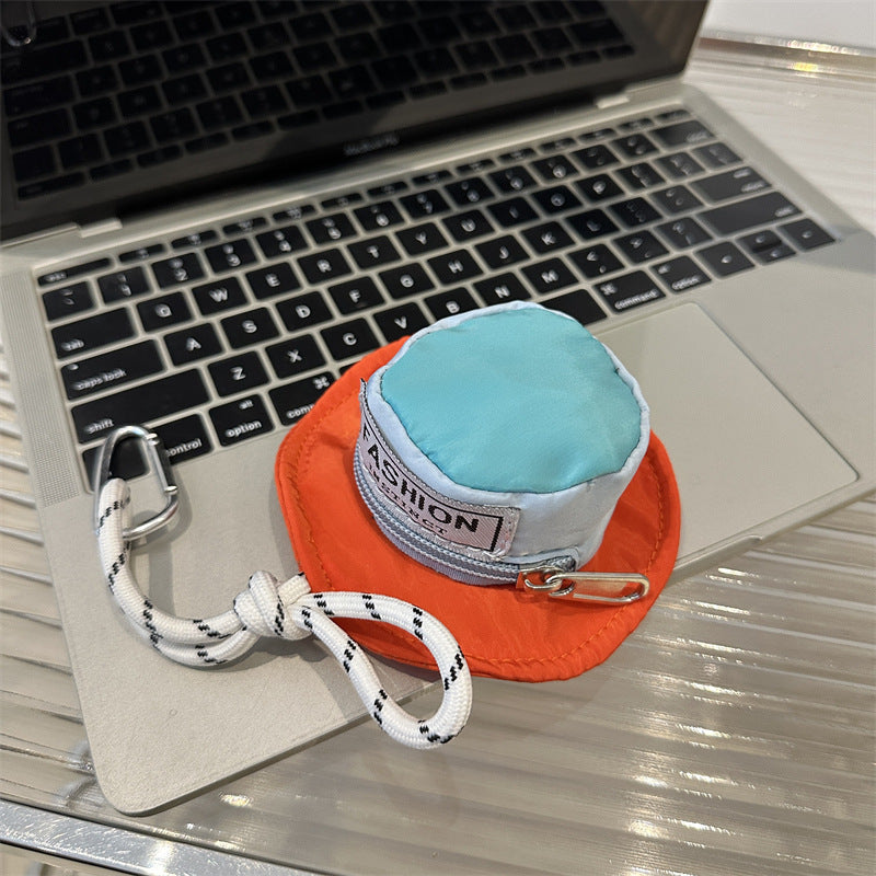 Creative Color Contrast Hat Shape Earbud Case 6S10BWB108