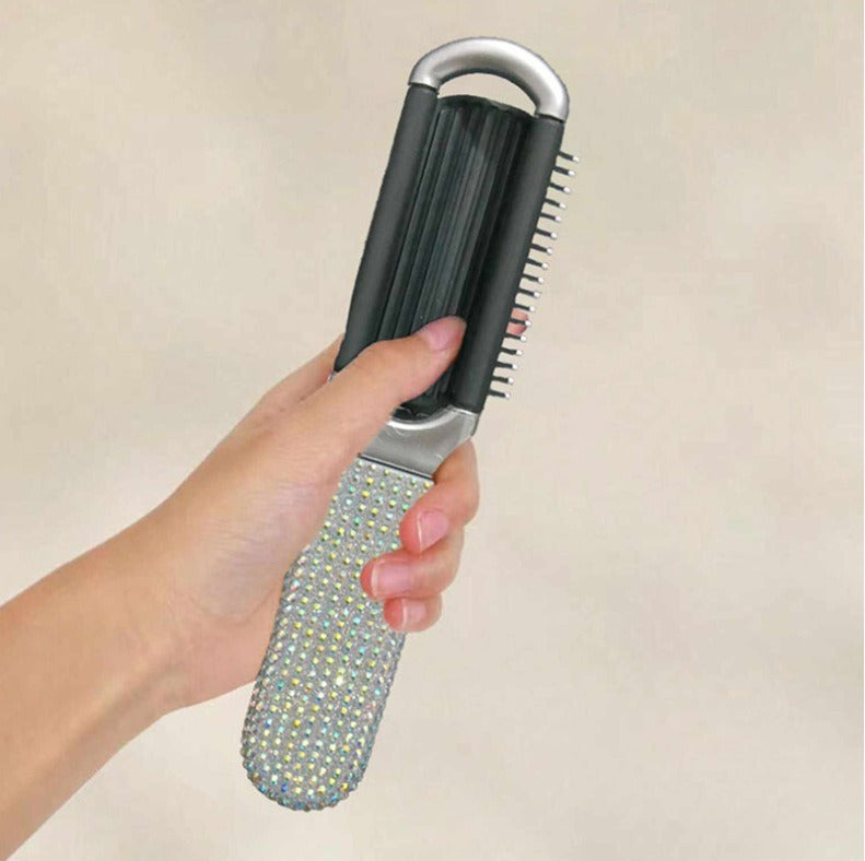 Mini Rhinestone Folding Hair Brush with Mirror 6C5CB163