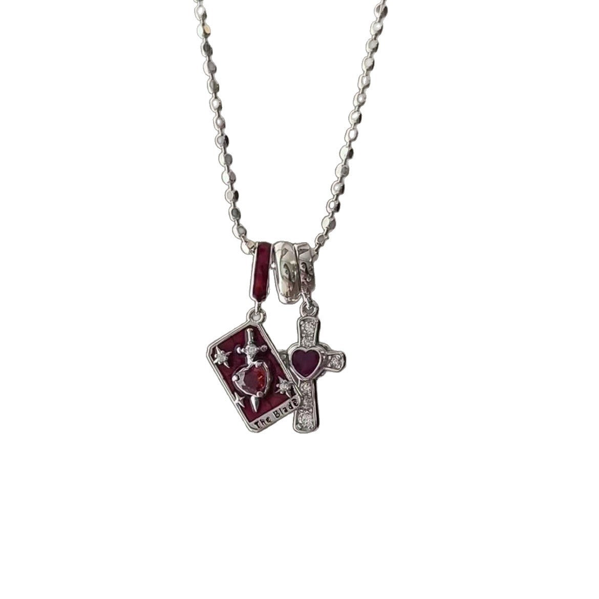 Trendy Zirconia Cross Pendnat Chain Necklace 6W6JNC396L