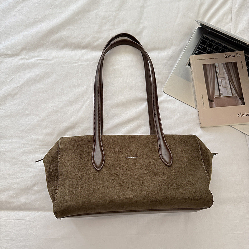 Suede Duffle Shoulder Bag - DippedShop Wholesale - #3219
