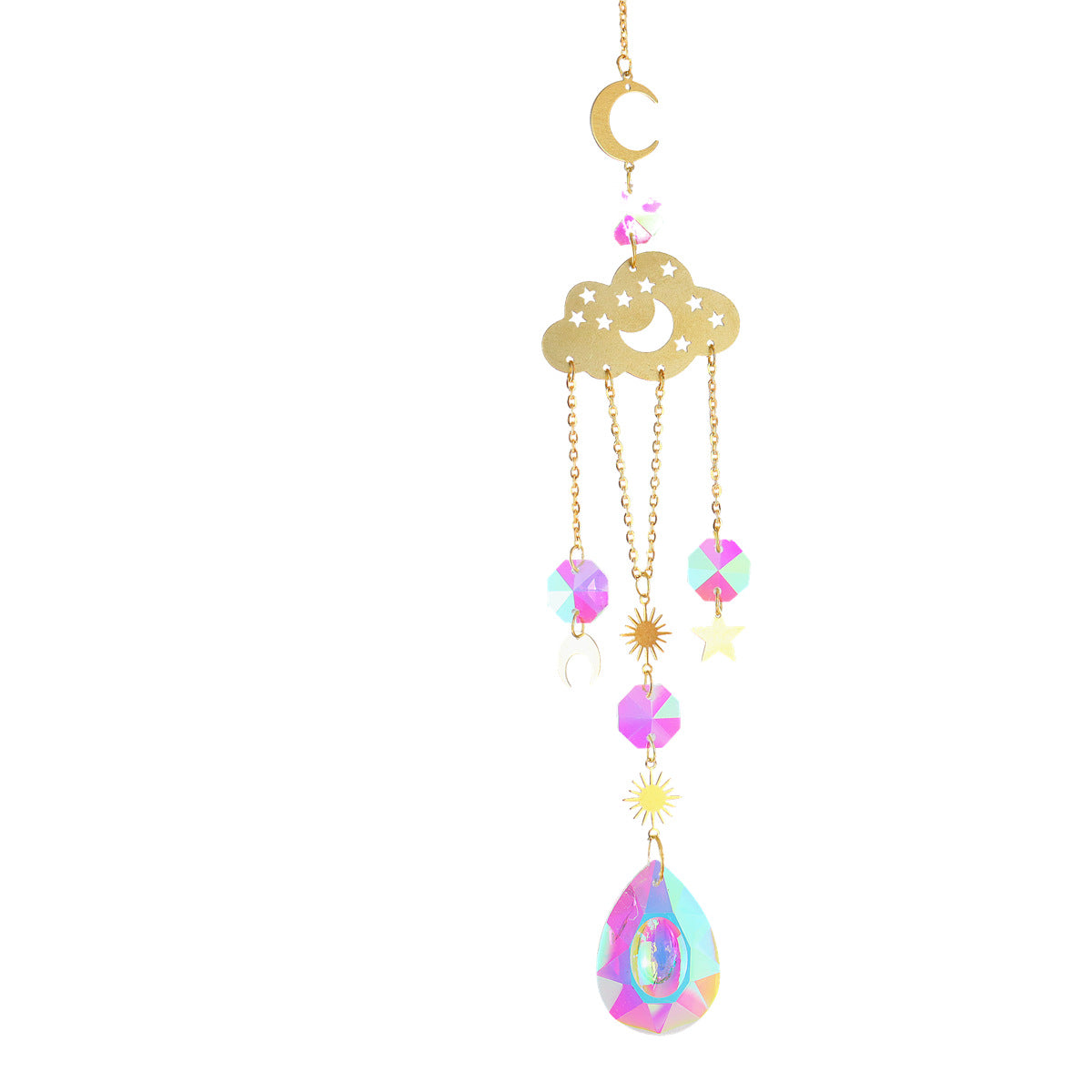 Metal Cloud Geometry Crystal Tassel Suncatchers MK2CZAS6H7HLS71