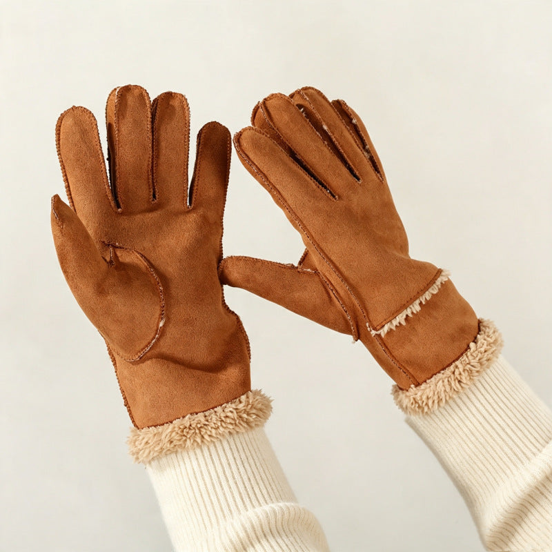 Faux Suede Plush Gloves - DippedShop Wholesale - #5363