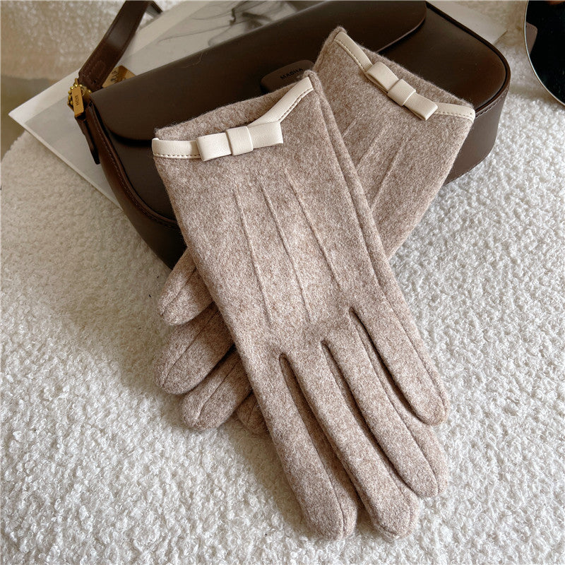 Bowknot Plush Touchscreen Gloves - DippedShop Wholesale - #0307
