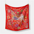 Fashion Abstract Print Versatile Square Silk Scarf 8BW6NSI14