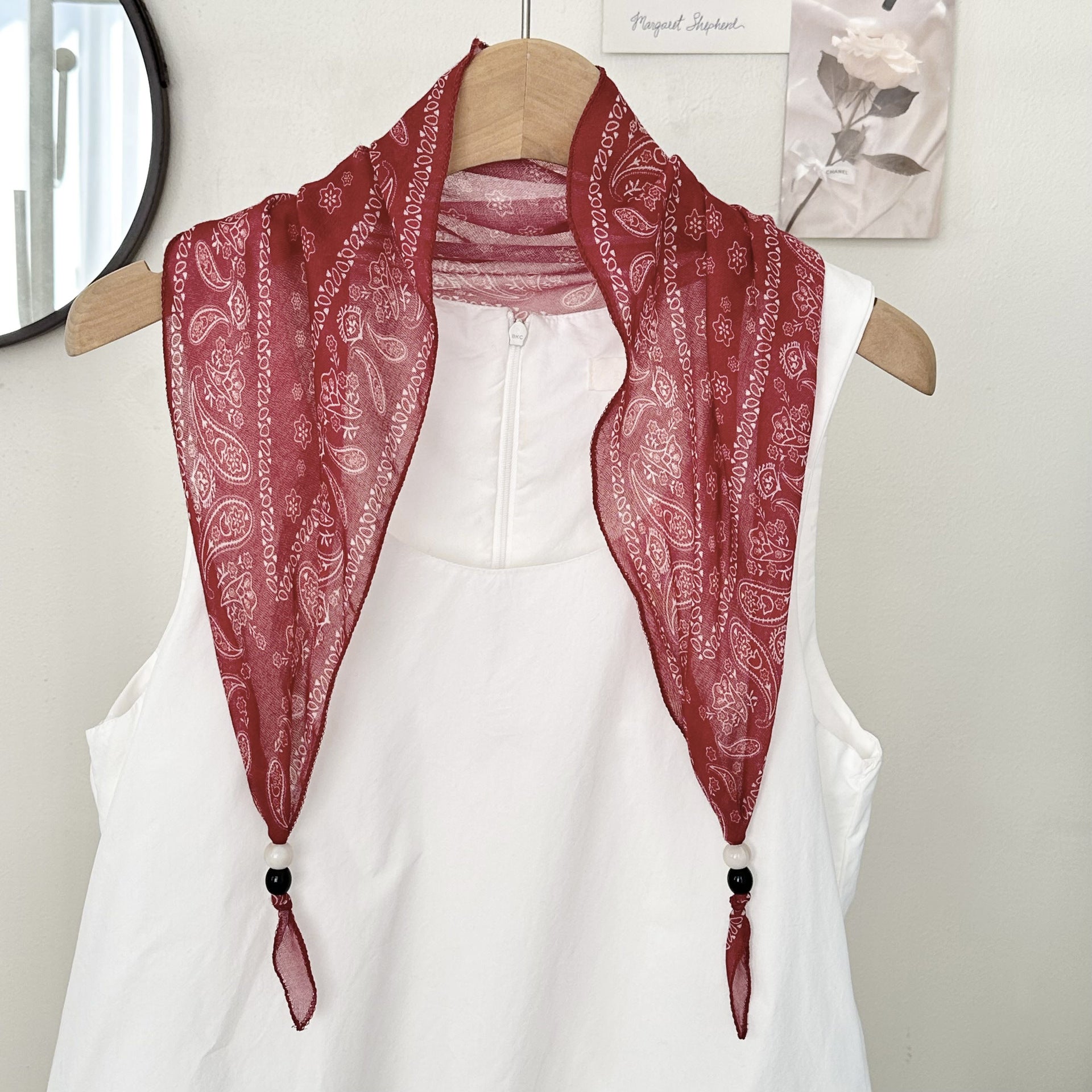 Boho-Style Star Cashew Print Silk Scarf 6W6NSI209