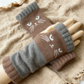 Cat Print Fingerless Gloves - DippedShop Wholesale - #6867