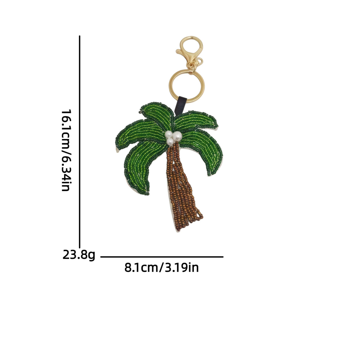 Stylish Handmade Beads Coconut Tree Pendant Keychain 6W10BBC808