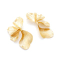 Vintage Textured Gold Leaf Statement Stud Earrings 6W6JER607