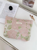 Simple Floral Embroidery Travel Makeup Bag MK2BW6W10BOB401