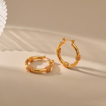 Simple Metal Wrap Vintage Hoop Earrings DPJE1208