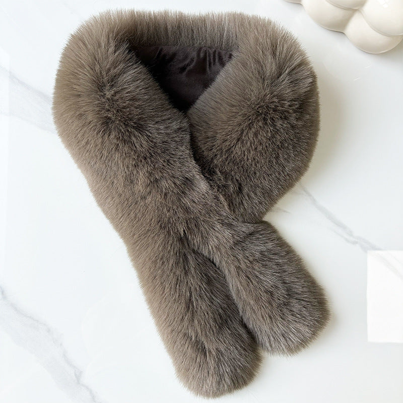 Faux Fur Collar Scarf - DippedShop Wholesale - #6611